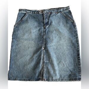HYDRAULIC Knee Length Blue Denim Jean Pencil Skirt Juniors 13/14  Waist: 36”